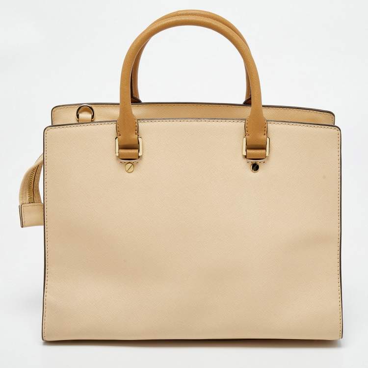Pre Owned   MICHAEL Michael Kors Tri Color Leather Medium Selma Satchel