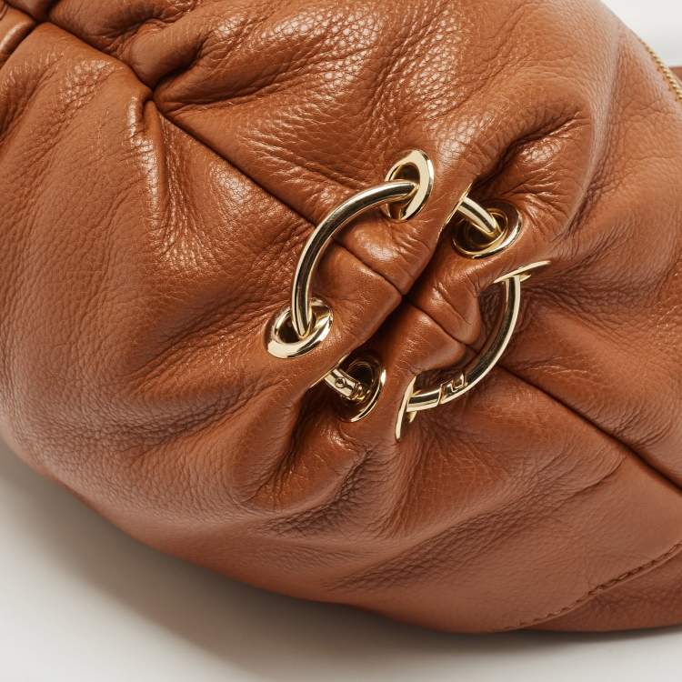 Pre Owned Michael Kors Brown Soft Leather Large Layton Hobo