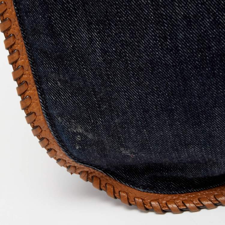 مملوكة مسبقًا MICHAEL Michael Kors Blue Denim and Leather Whipped Chelsea Shoulder Bag