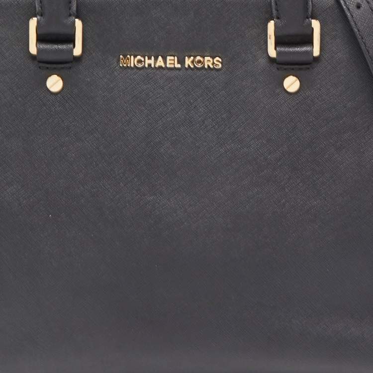 Pre Owned MICHAEL Michael Kors Black Saffiano Leather Large Selma Tote