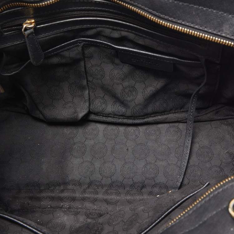 Pre Owned MICHAEL Michael Kors Black Saffiano Leather Large Selma Tote