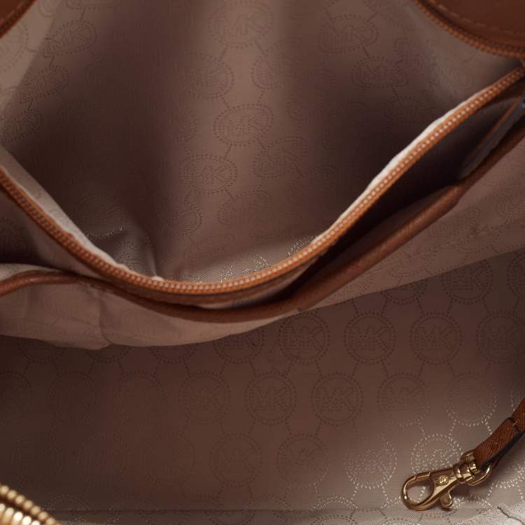 Pre Owned MICHAEL Michael Kors Brown Saffiano Leather Large Sutton Tote