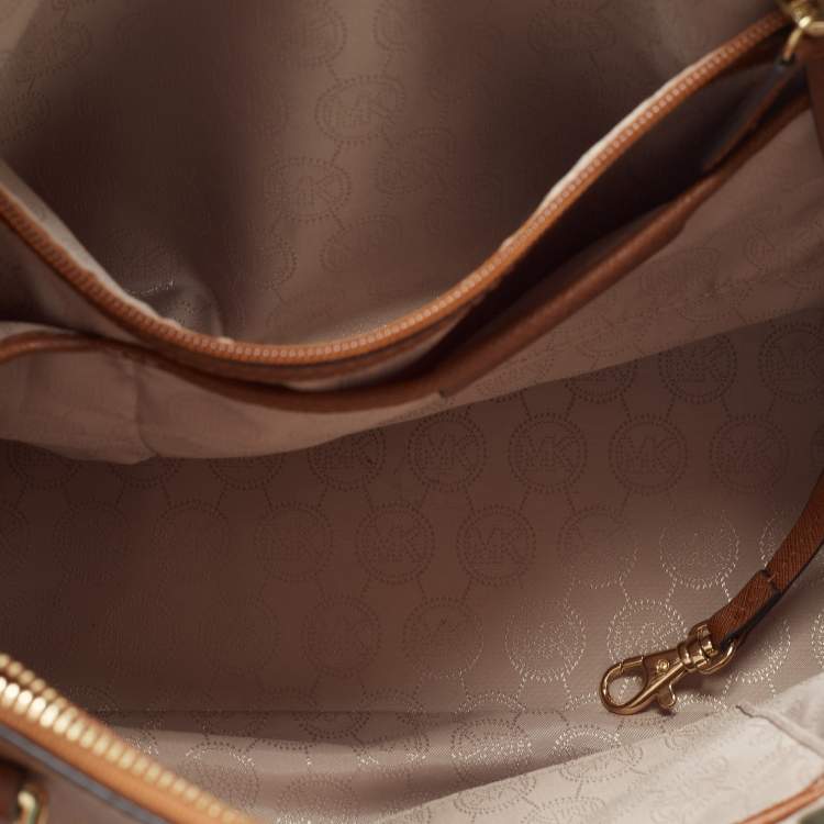 Pre Owned MICHAEL Michael Kors Brown Saffiano Leather Large Sutton Tote