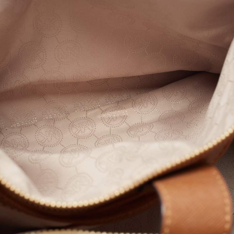 Pre Owned MICHAEL Michael Kors Brown Saffiano Leather Large Sutton Tote