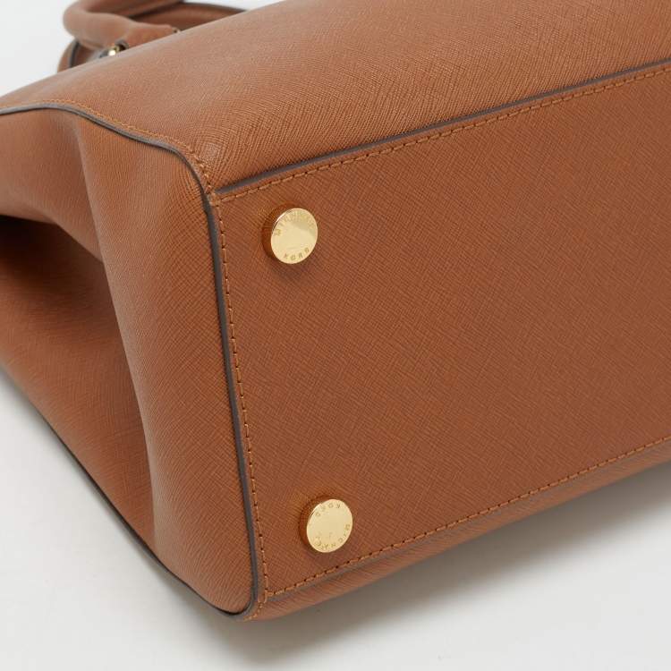 Pre Owned MICHAEL Michael Kors Brown Saffiano Leather Large Sutton Tote