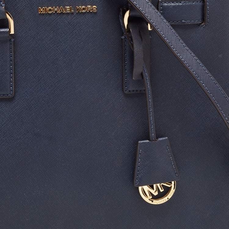 مملوكة مسبقًا MICHAEL Michael Kors Dark Blue Leather Large Dillon Tote