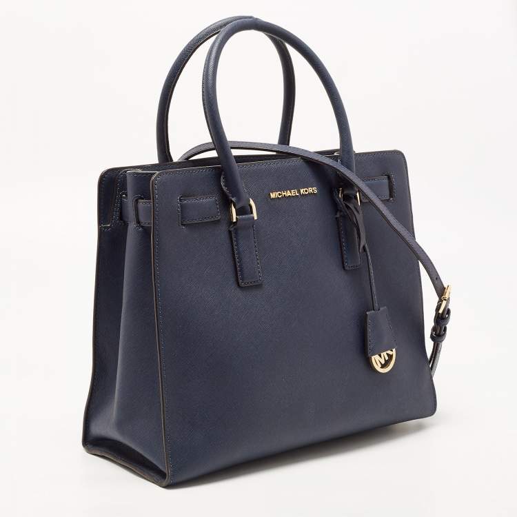 مملوكة مسبقًا MICHAEL Michael Kors Dark Blue Leather Large Dillon Tote