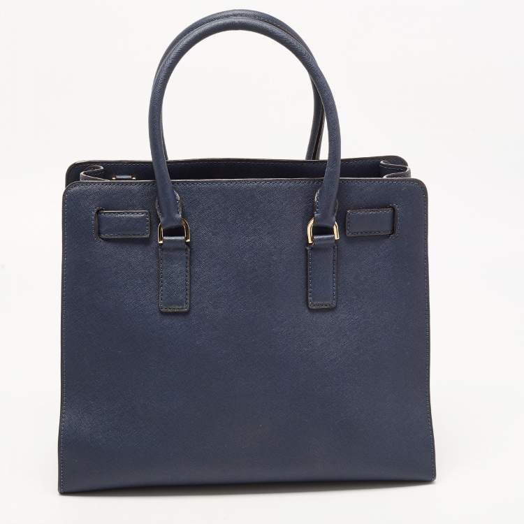 مملوكة مسبقًا MICHAEL Michael Kors Dark Blue Leather Large Dillon Tote