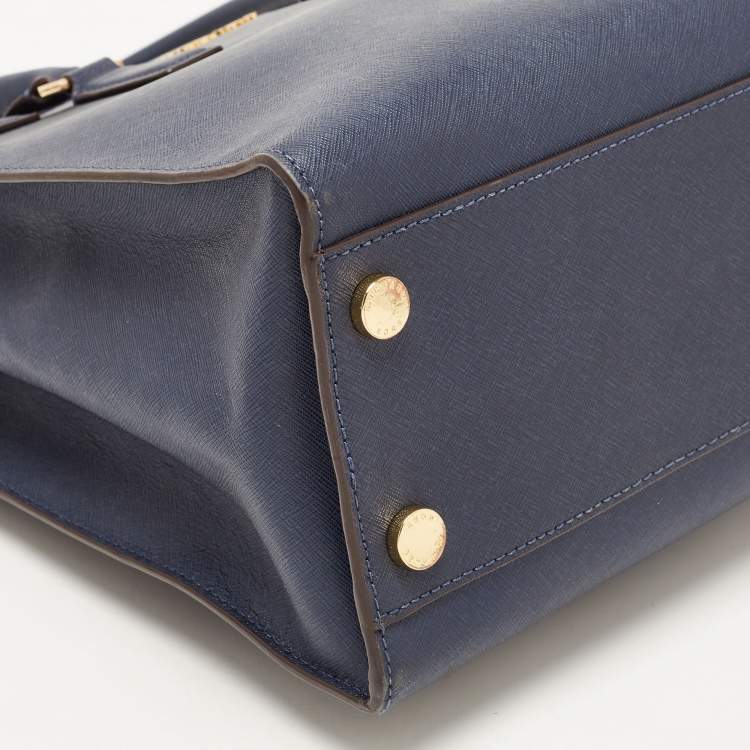 مملوكة مسبقًا MICHAEL Michael Kors Dark Blue Leather Large Dillon Tote