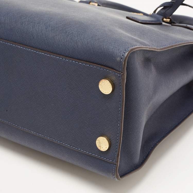 مملوكة مسبقًا MICHAEL Michael Kors Dark Blue Leather Large Dillon Tote