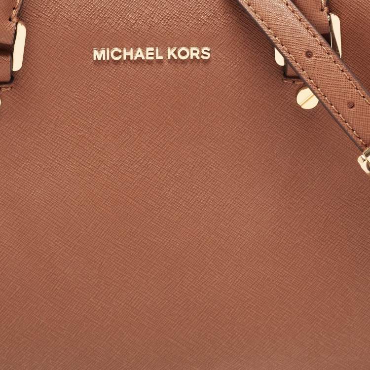 Pre Owned MICHAEL  Michael Kors Brown Saffiano Leather Small Savannah Satchel