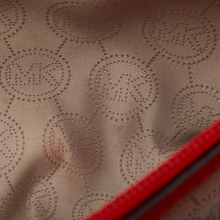 Pre Owned MICHAEL Michael Kors Red Saffiano Leather Large Selma Satchel