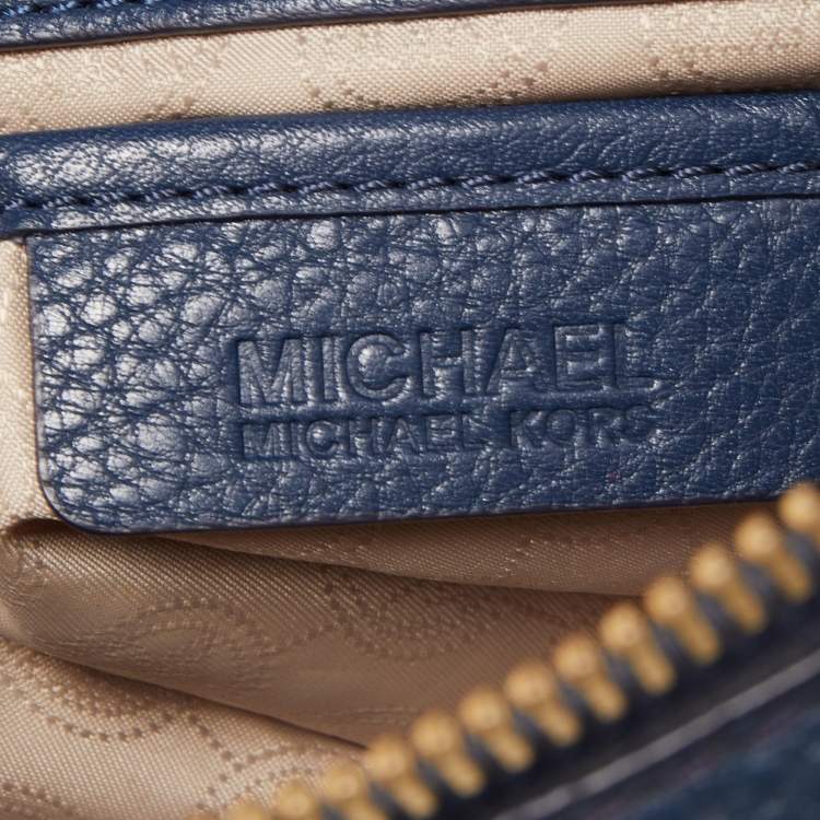 Pre Owned MICHAEL Michael Kors Navy Blue Soft Leather Fulton Hobo