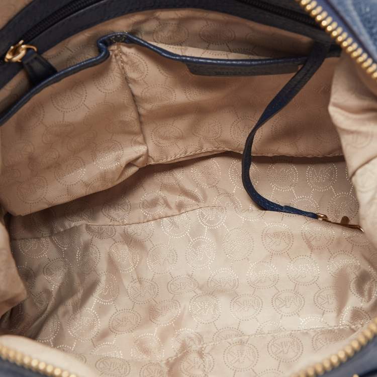 Pre Owned MICHAEL Michael Kors Navy Blue Soft Leather Fulton Hobo