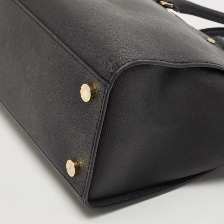 Pre Owned MICHAEL Michael Kors Black Leather Large Selma Tote