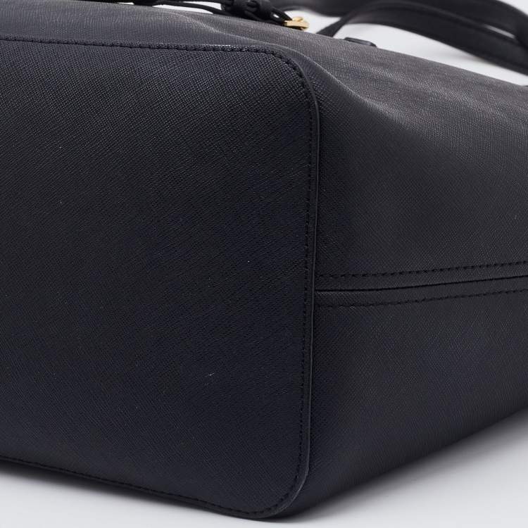 Pre Owned MICHAEL Michael Kors Black Leather Large Jet Set Travel Tote