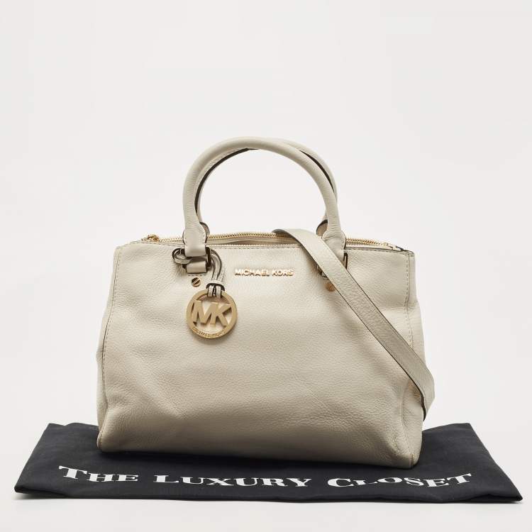 Pre Owned MICHAEL Michael Kors Off White Leather Sutton Tote