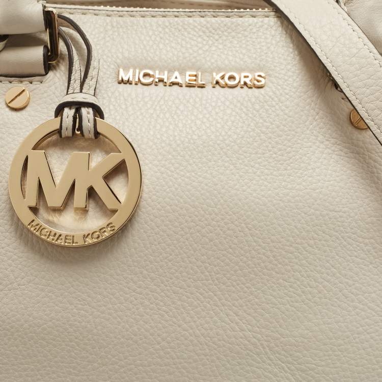 Pre Owned MICHAEL Michael Kors Off White Leather Sutton Tote