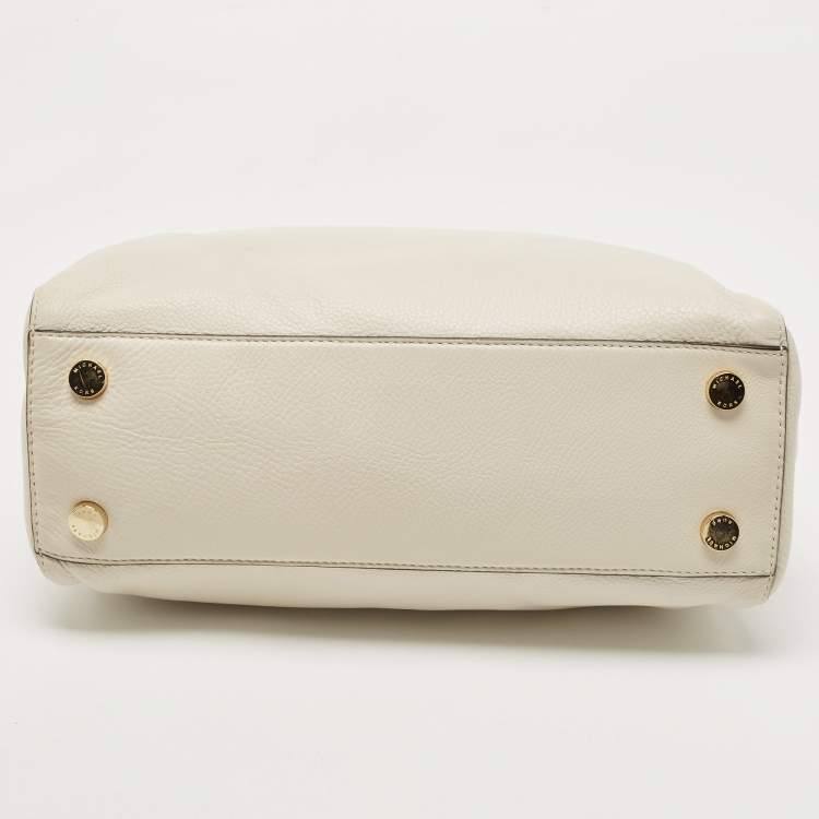 Pre Owned MICHAEL Michael Kors Off White Leather Sutton Tote