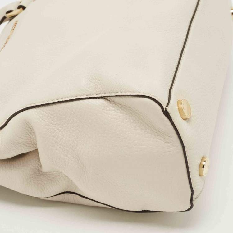Pre Owned MICHAEL Michael Kors Off White Leather Sutton Tote