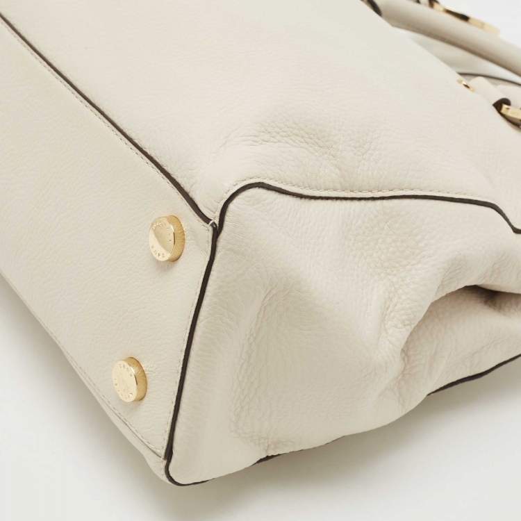 Pre Owned MICHAEL Michael Kors Off White Leather Sutton Tote