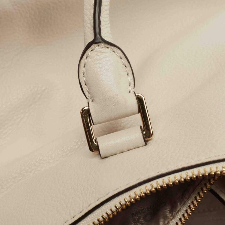 Pre Owned MICHAEL Michael Kors Off White Leather Sutton Tote