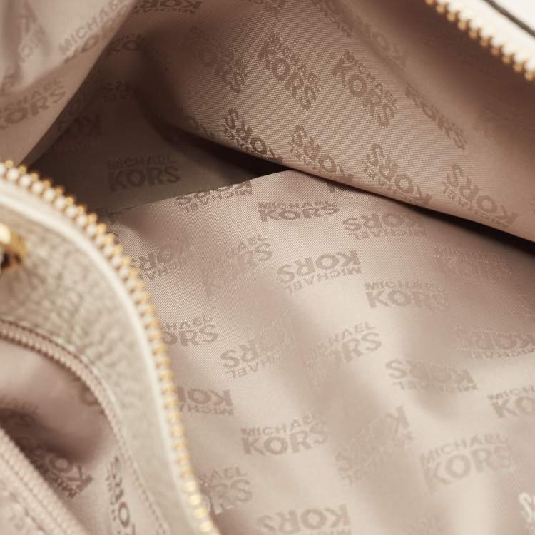 Pre Owned MICHAEL Michael Kors Off White Leather Sutton Tote
