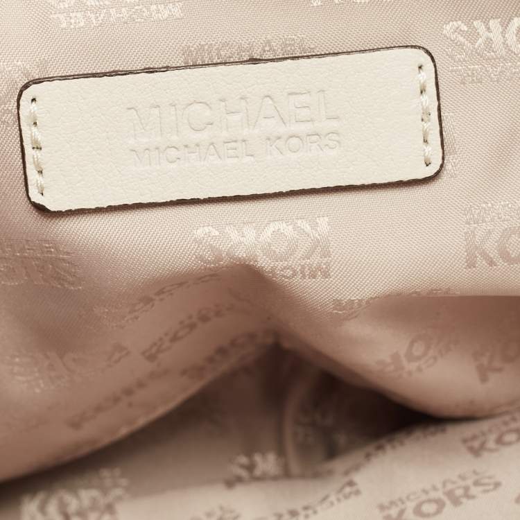 Pre Owned MICHAEL Michael Kors Off White Leather Sutton Tote