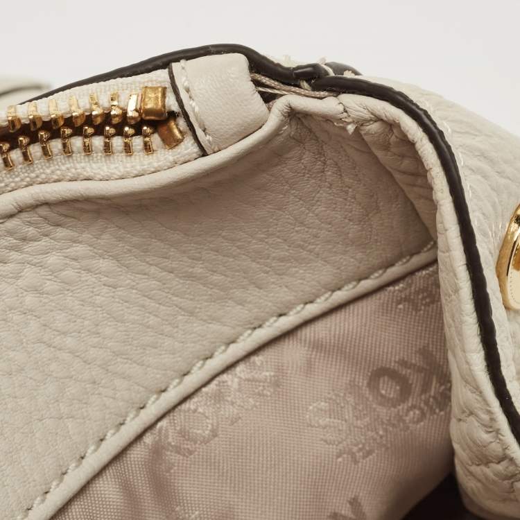 Pre Owned MICHAEL Michael Kors Off White Leather Sutton Tote