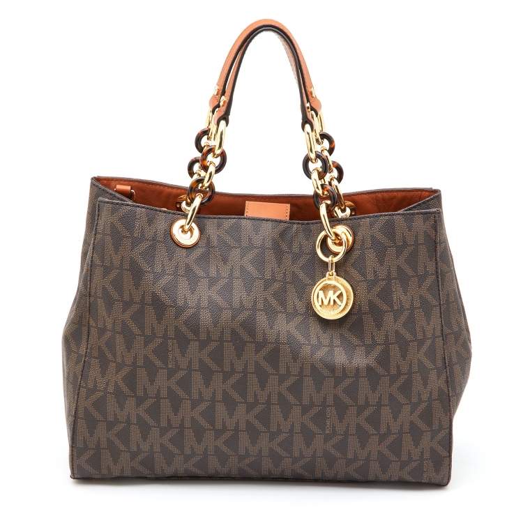 Michael Kors Brown/Tan Signature Coated Canvas and Leather