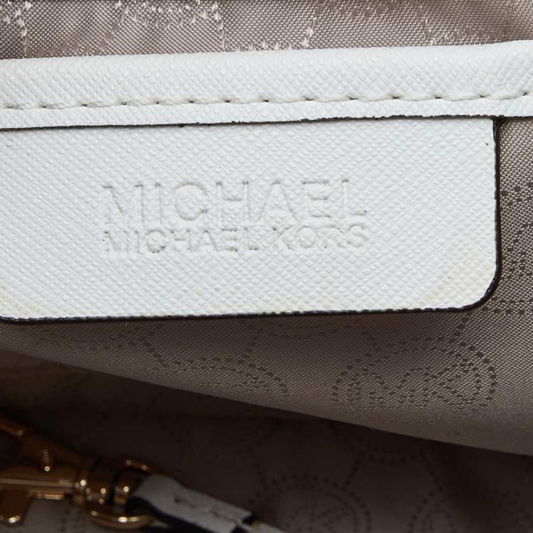 Pre Owned MICHAEL Michael Kors Off White Leather Large Selma Satchel