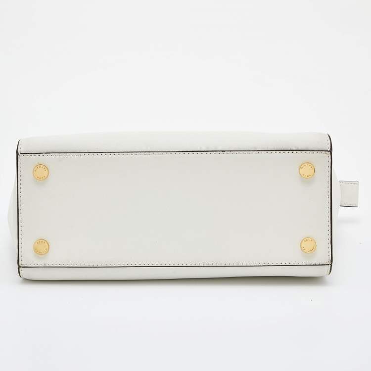 Pre Owned MICHAEL Michael Kors Off White Leather Large Selma Satchel