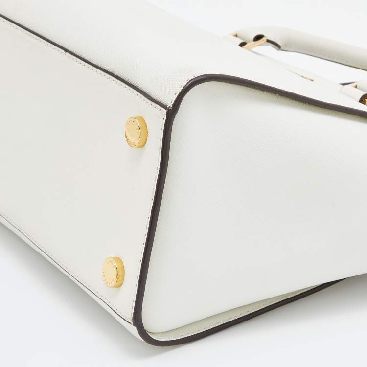 Pre Owned MICHAEL Michael Kors Off White Leather Large Selma Satchel