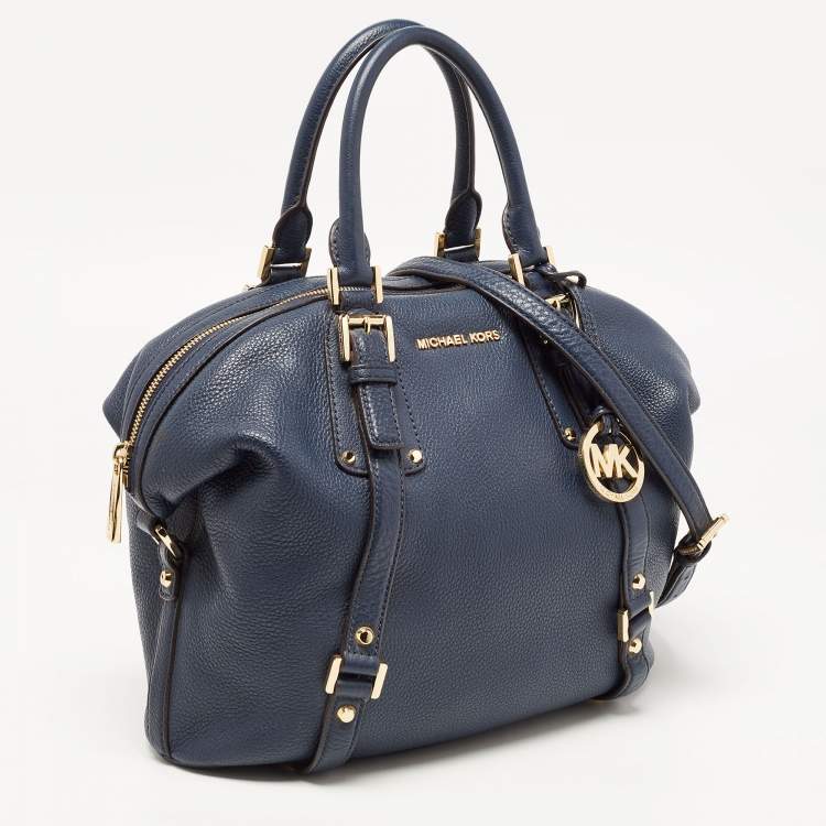 Pre Owned MICHAEL Michael Kors Dark Blue Leather Bedford Satchel