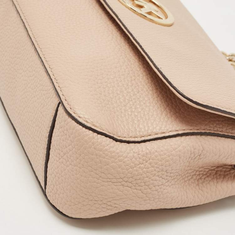Pre Owned MICHAEL Michael Kors Beige Leather Fulton Shoulder Bag