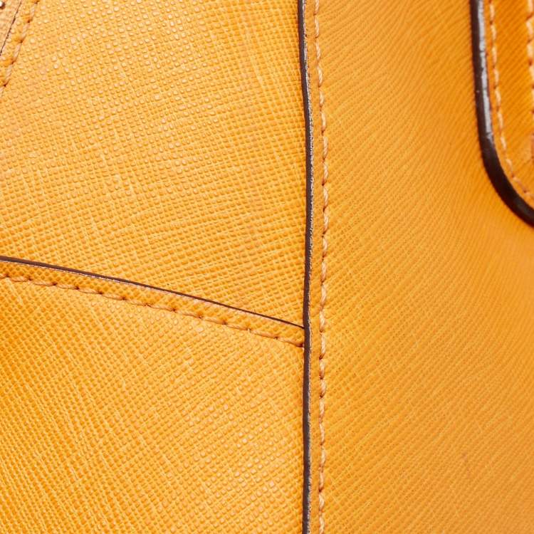 Pre Owned MICHAEL Michael Kors Yellow Saffiano Leather Sandrine Satchel