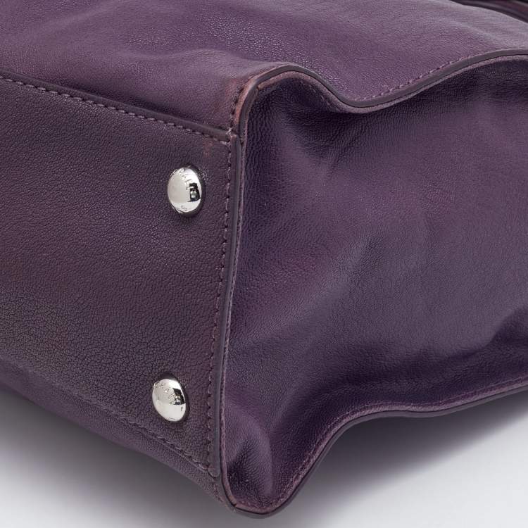 مملوكة مسبقًا MICHAEL Michael Kors Plum Leather Hamilton North South Tote