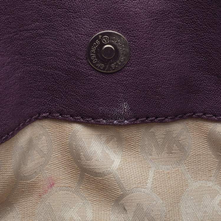 مملوكة مسبقًا MICHAEL Michael Kors Plum Leather Hamilton North South Tote