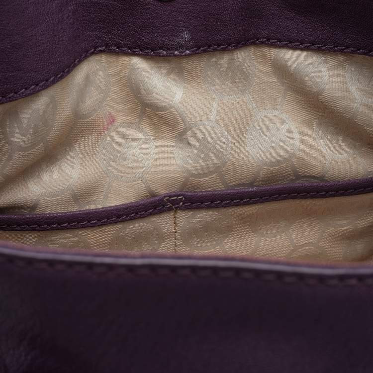 مملوكة مسبقًا MICHAEL Michael Kors Plum Leather Hamilton North South Tote
