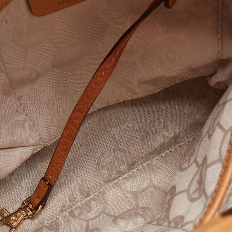 Pre Owned MICHAEL Michael Kors Beige Python Embossed Leather Hamilton North South Tote