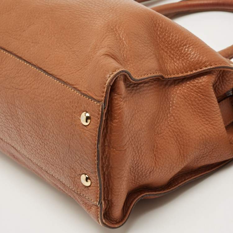 Pre Owned MICHAEL Michael Kors Brown Leather East West Hamilton Tote