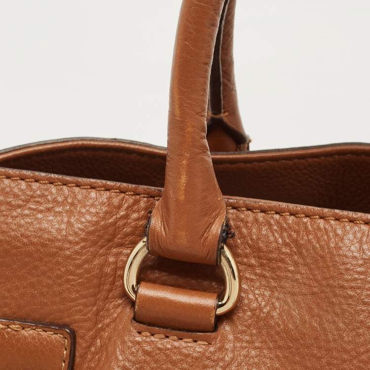 Pre Owned MICHAEL Michael Kors Brown Leather East West Hamilton Tote
