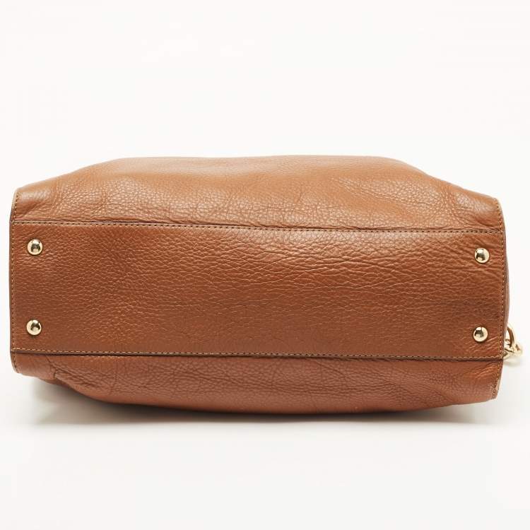 Pre Owned MICHAEL Michael Kors Brown Leather East West Hamilton Tote