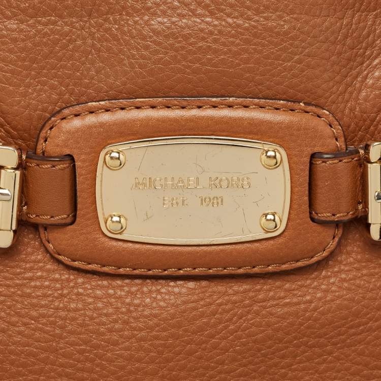 Pre Owned MICHAEL Michael Kors Brown Leather East West Hamilton Tote