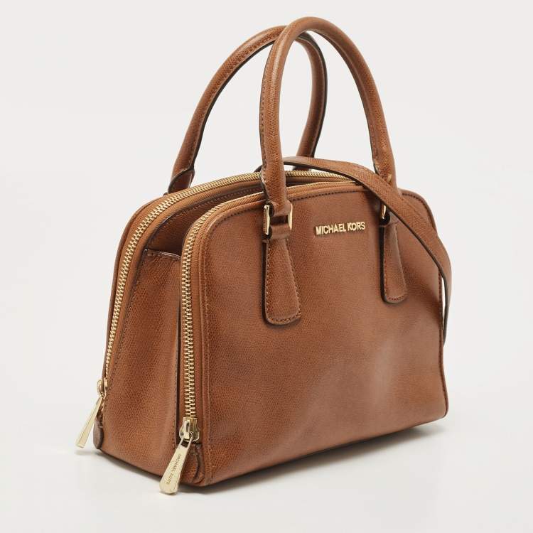 Pre Owned MICHAEL Michael Kors Brown Leather Medium Reese Satchel