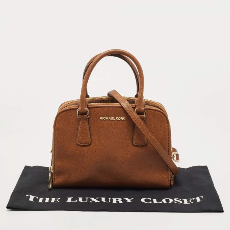 Pre Owned MICHAEL Michael Kors Brown Leather Medium Reese Satchel