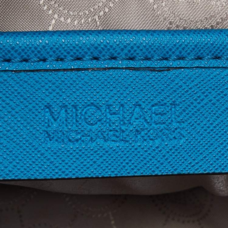 Pre Owned MICHAEL Michael Kors Blue Leather Studded Selma Satchel