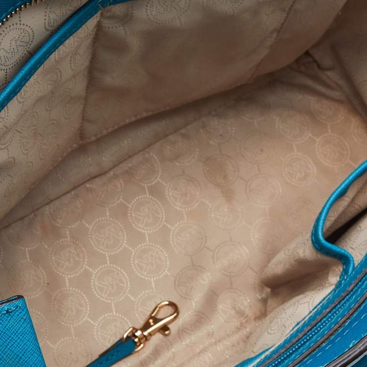 Pre Owned MICHAEL Michael Kors Blue Leather Studded Selma Satchel