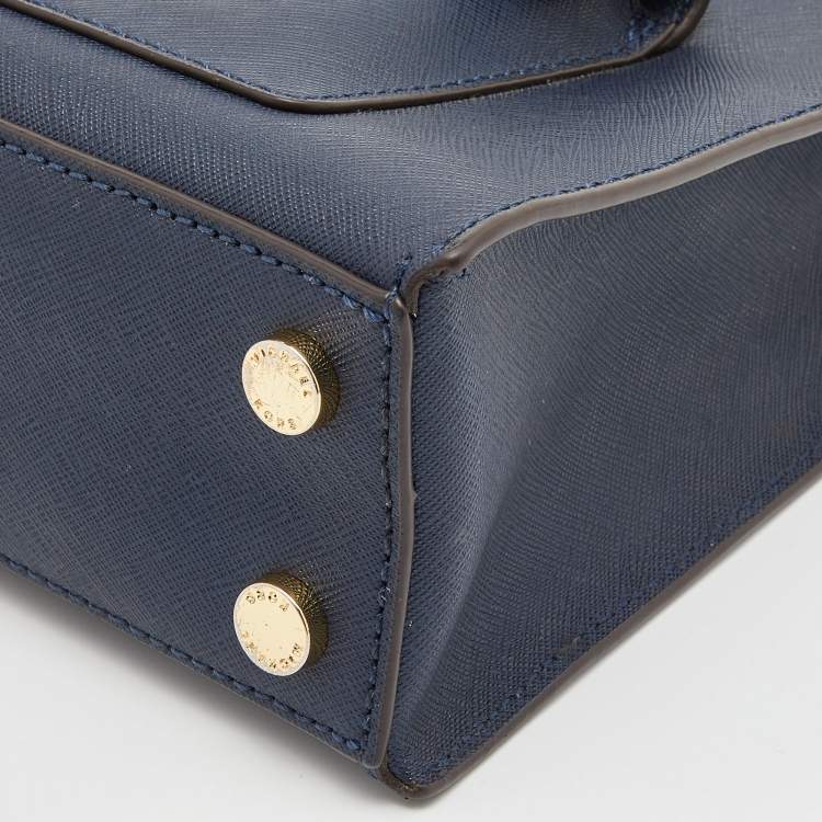 Pre Owned MICHAEL Michael Kors Blue Leather Mini Bridgette Tote