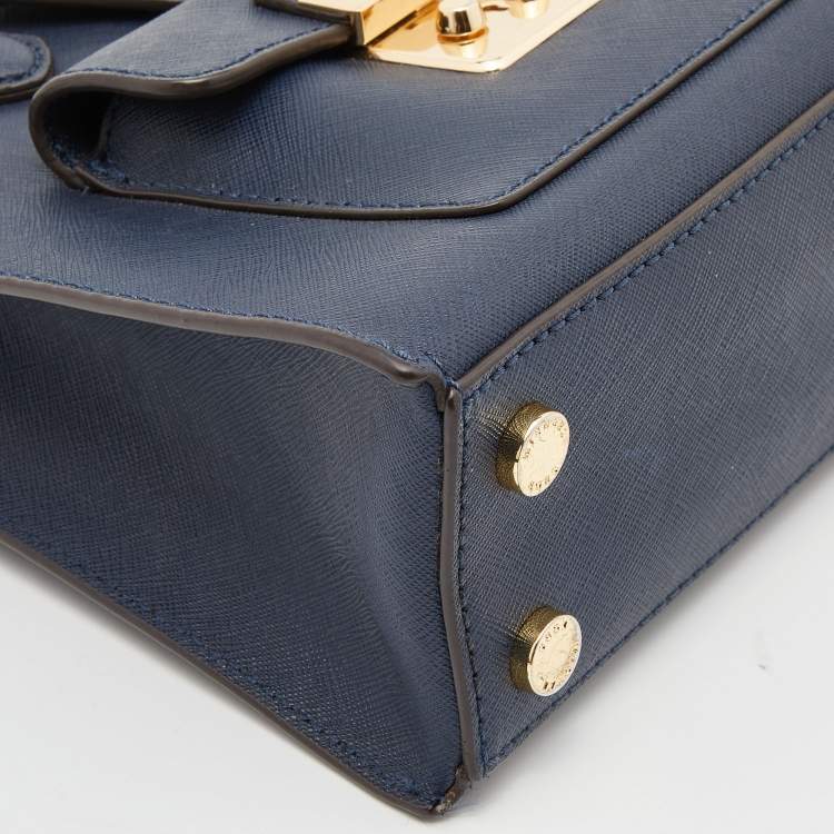 Pre Owned MICHAEL Michael Kors Blue Leather Mini Bridgette Tote